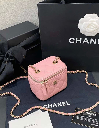 Chanel Vanity Caviar Gold Clutch