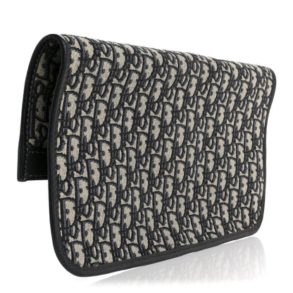Christian Dior Oblique Fold Over Clutch Blue