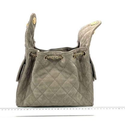 Chanel 25 Hobo Small Suede Grey Gold Hardware