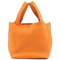 Luxury Hermes Taurillon Clemence Picotin Mm Hand Bag H Stamped Orange