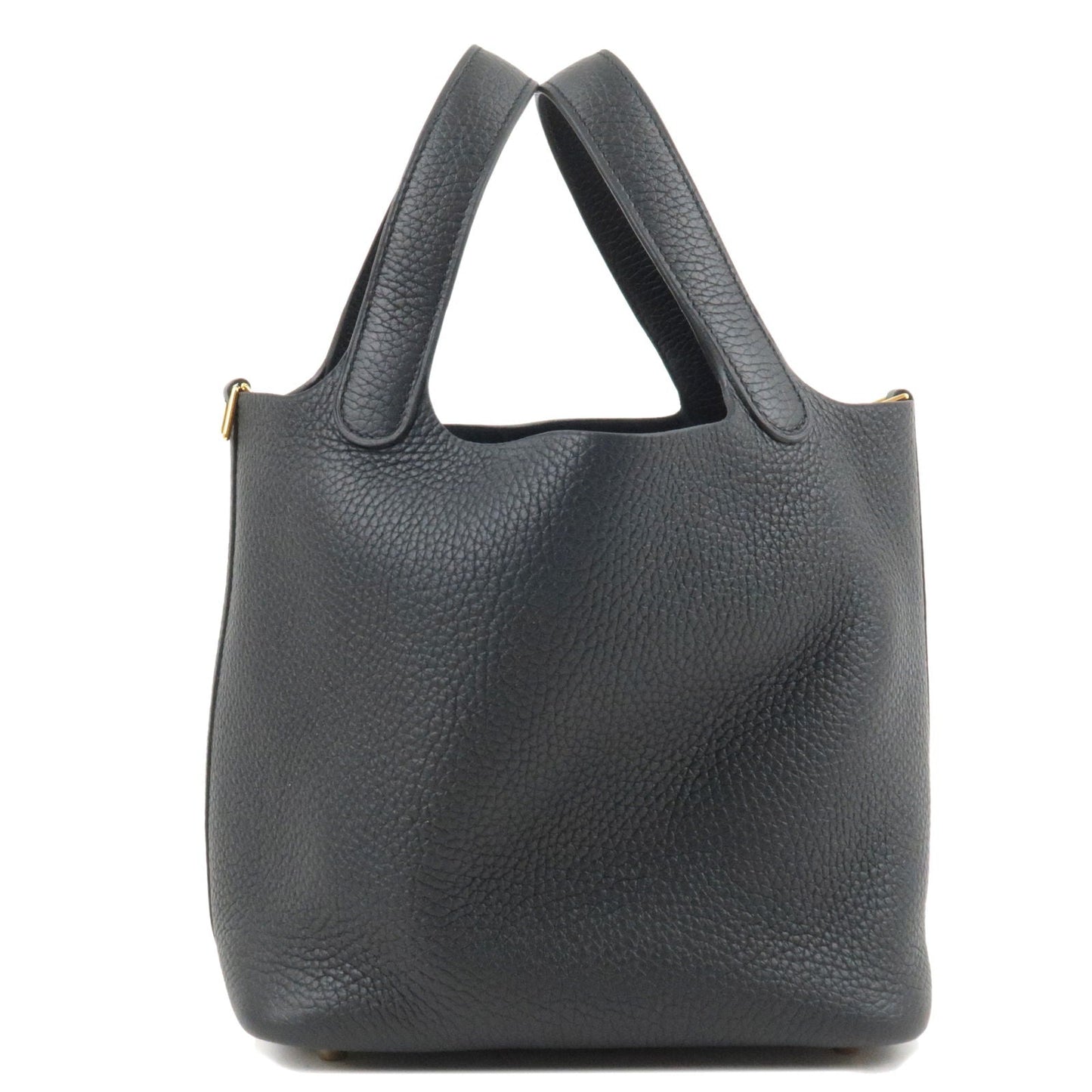 Luxury Hermes Taurillon Clemence Picotin Lock Pm Hand Bag Black