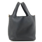 Luxury Hermes Taurillon Clemence Picotin Lock Pm Hand Bag Black