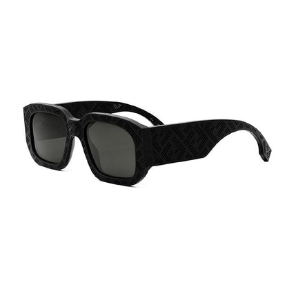 Fendi Sunglasses Square Full Rim, Matte Black Frame and Smoke Lens FE40113I02A