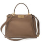 FENDI Peekaboo Regular Leather 2Way Bag Brown 8N290