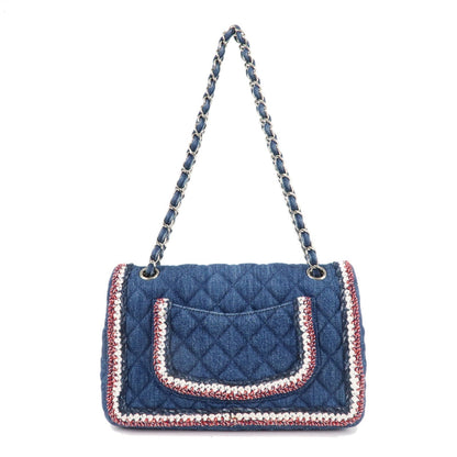 CHANEL Matelasse Leather Chain Shoulder Bag Blue A57698