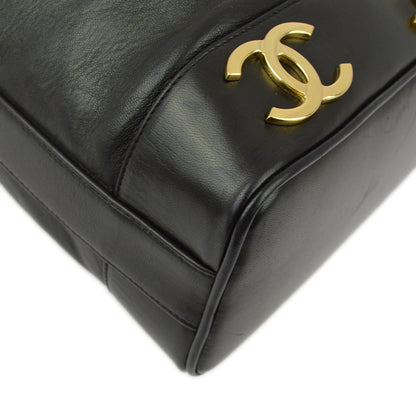 Chanel Black Lambskin Triple CC Bucket Shoulder Bag
