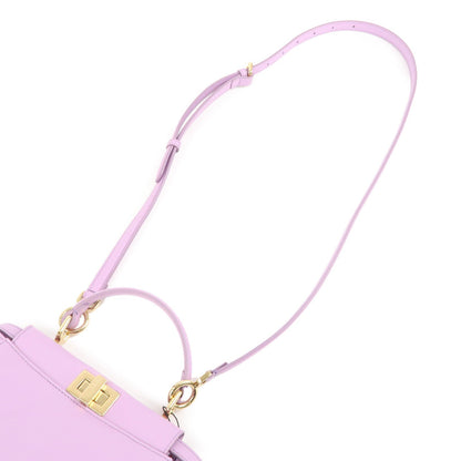 FENDI Mini Peekaboo Leather 2Way Mini Bag Purple 8BN244