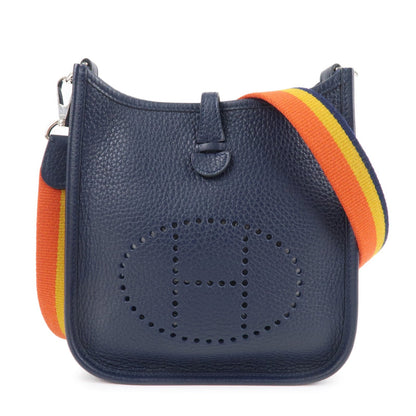 Luxury Hermes Taurillon Clemence Evelyne Tpm Amazon Shoulder Bag Navy