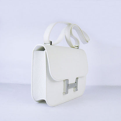 Luxury Hermes Constance Cowskin Leather Bag Beige Silver