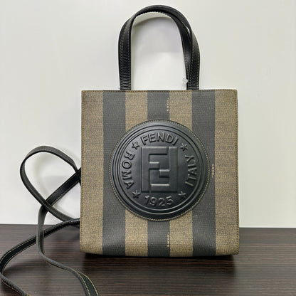 Fendi Tote Bag: Striped Canvas with Embossed Logo LB125427