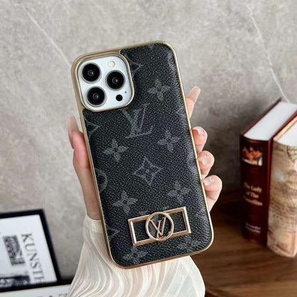 Metal label electroplating mobile phone case for iphone