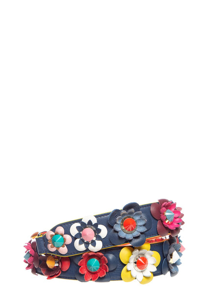 Fendi Multicolor Floral Vitello Dolce Flowerland Studded Leather Strap
