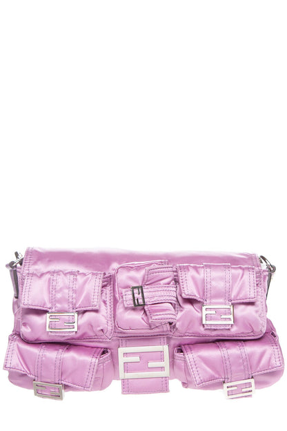 Fendi 2022 Purple Nylon Multi Pocket Baguette