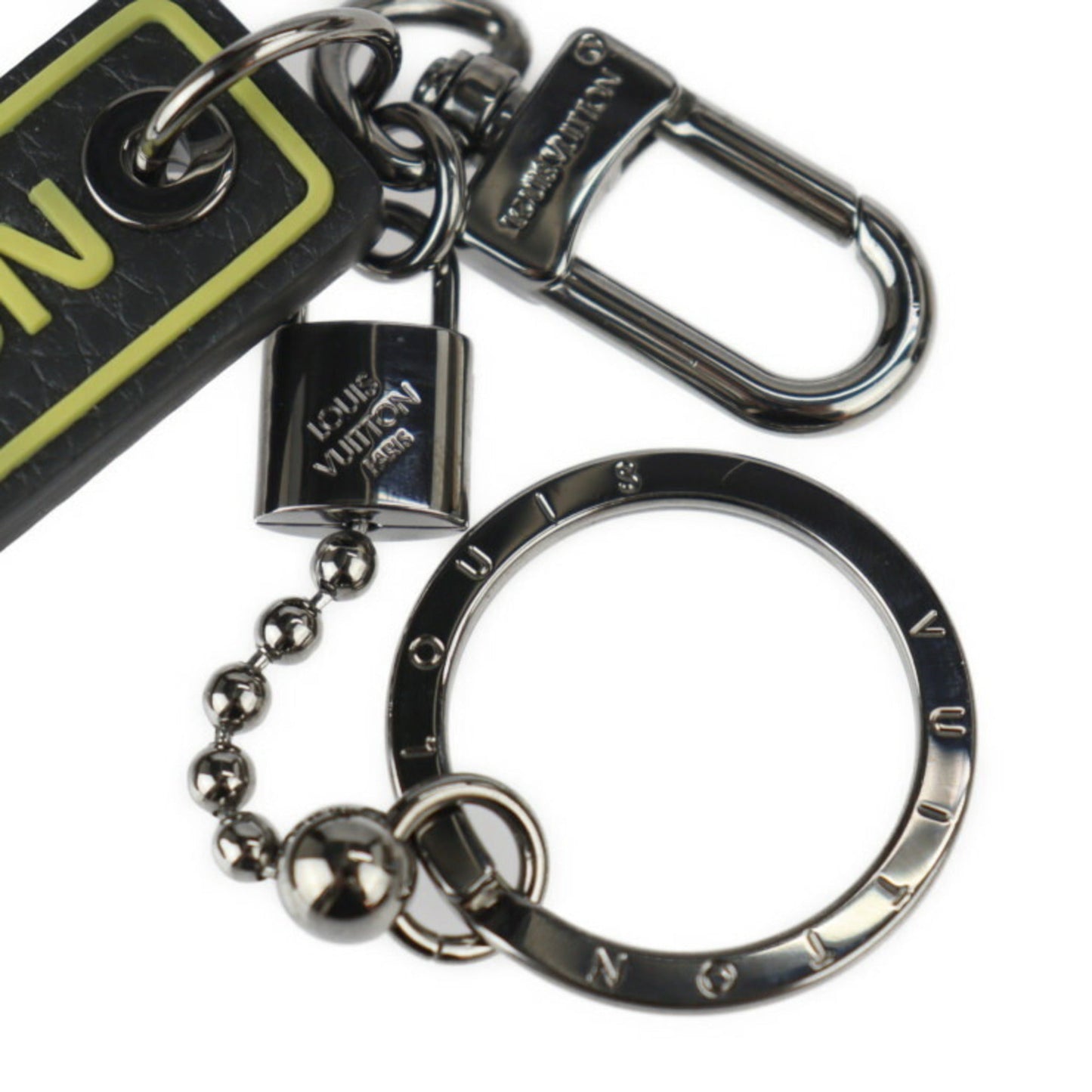 Louis Vuitton  yellow Leather Keyring