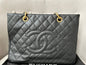Chanel Caviar Black Gold Luxury Tote