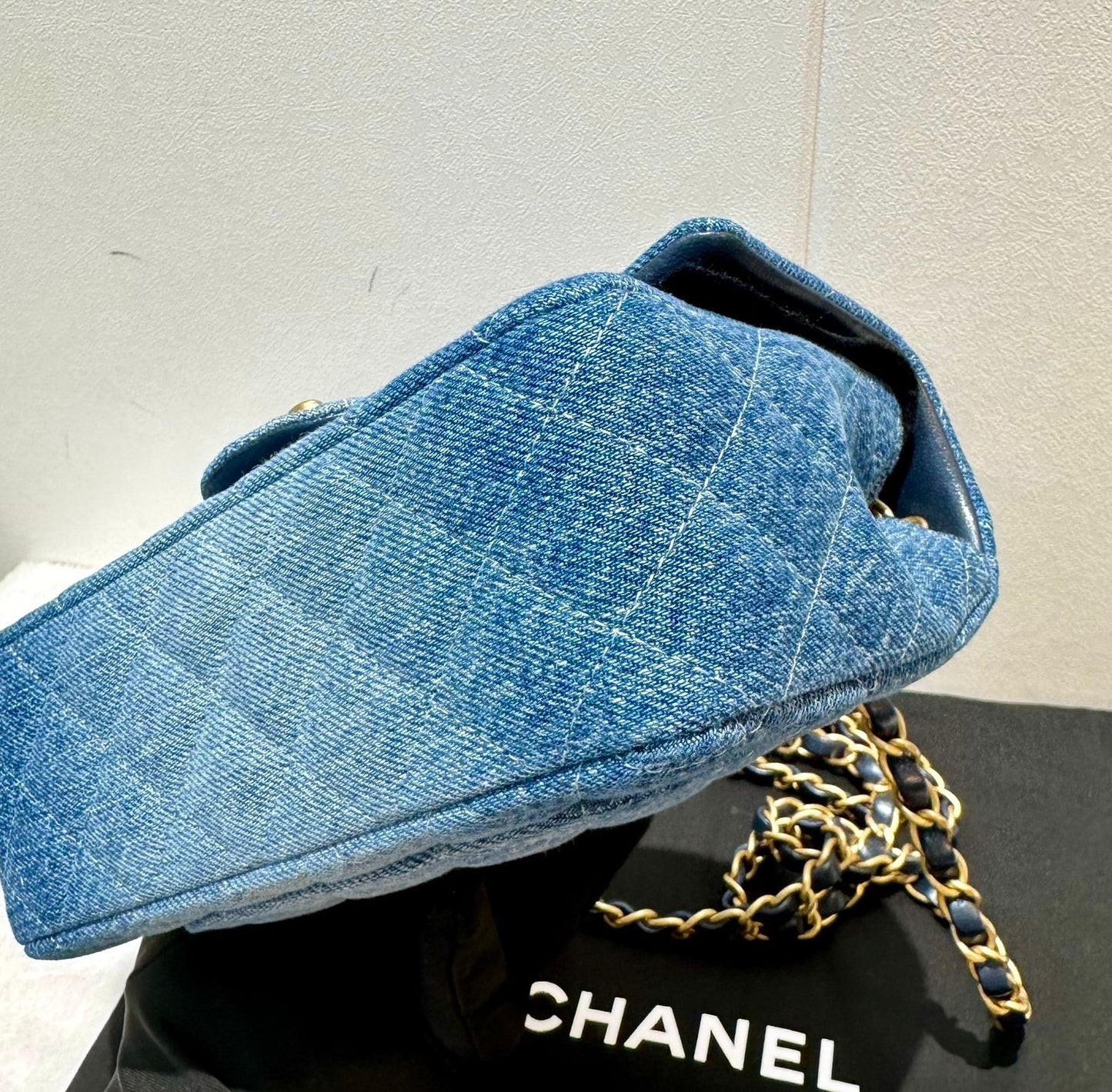 Chanel Mini Flap Quilted Blue Shoulder Bag