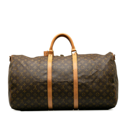 Brown Louis Vuitton Monogram Keepall Bandouliere 60 Travel Bag