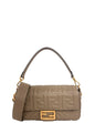 Fendi Dove Grey Embossed FF 1974 Medium Baguette NM