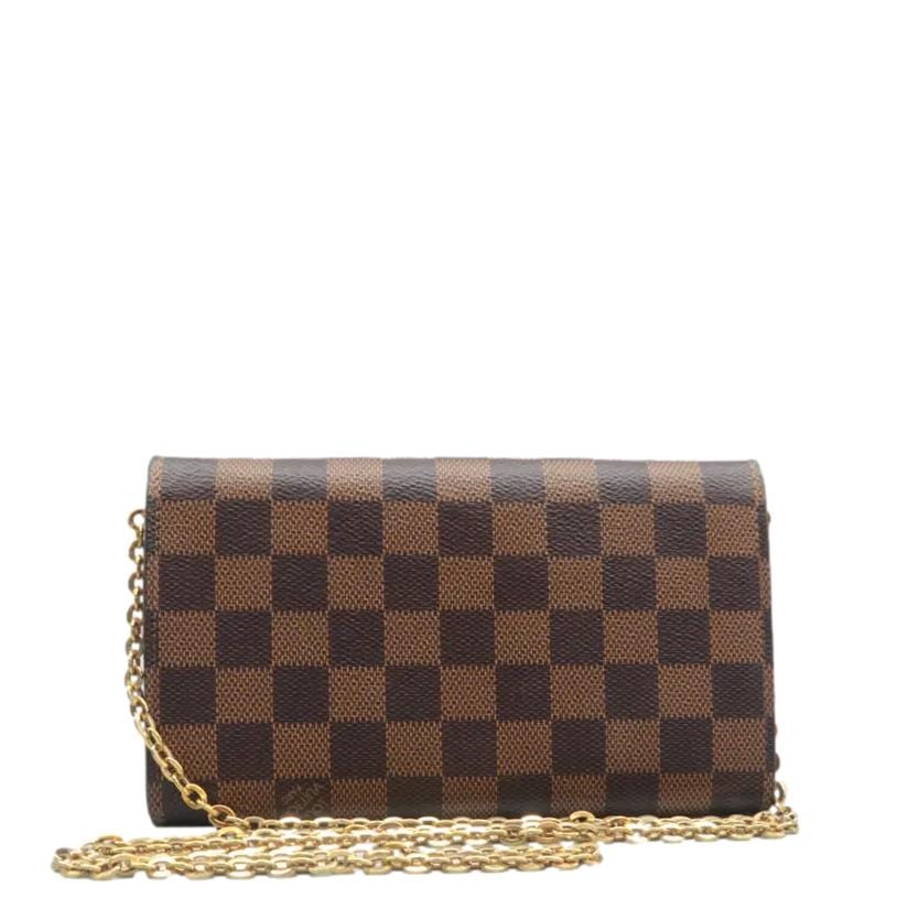 LOUIS VUITTON Croisette Damier Ebene Crossbody Rose Ballerine