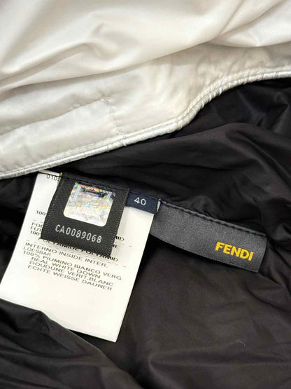 FENDI Hoodie Puffer White & Red Size US 4 Jacket