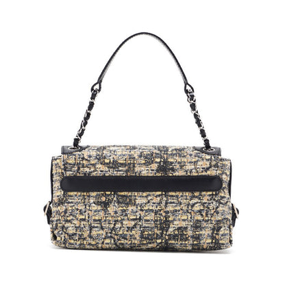 Chanel Camelia Turnrock Chain Shooter Tweed Black Multicolor (Silver G ) Shooter Bag Shooter Bag Lady Hybrid ShipSS escence Online