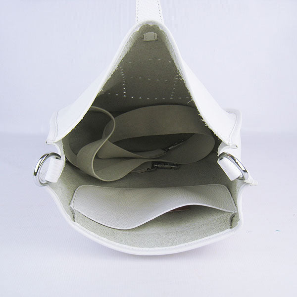 Luxury Hermes Evelyne I Handbag White Silver