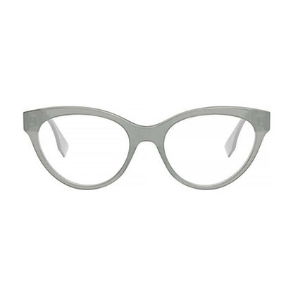 Fendi Eyeglasses Cat Eye Full Rim, Grey Frame and Clear Demo Lenses Lens FE50066I095