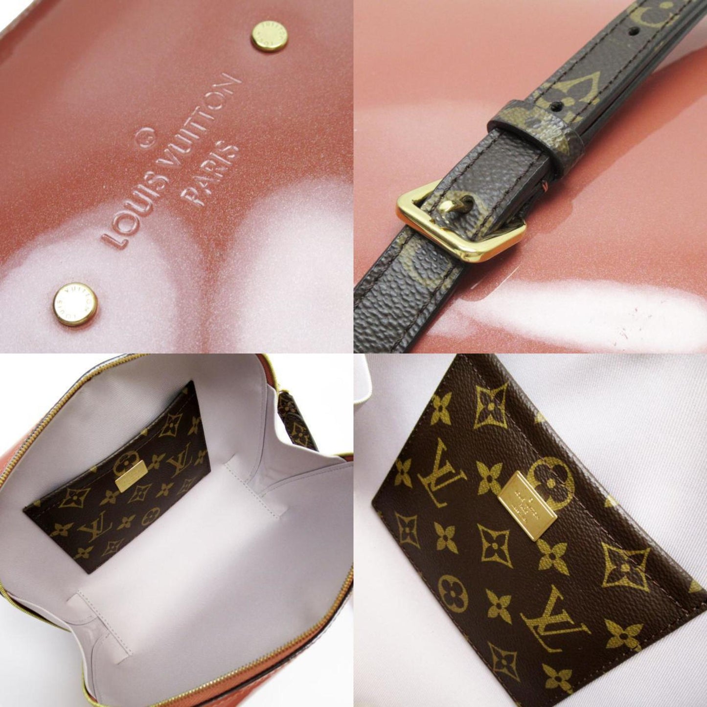 Louis Vuitton  pink  Monogram Patent Leather Shoulder Bag