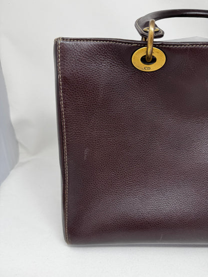 Christian Dior Diorissimo Tote Smooth Calfskin Large Purple Bj1-05