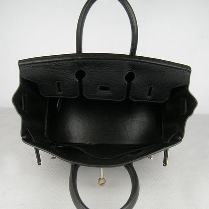 Luxury Hermes Birkin 25Cm Handbag 6068 Black Golden