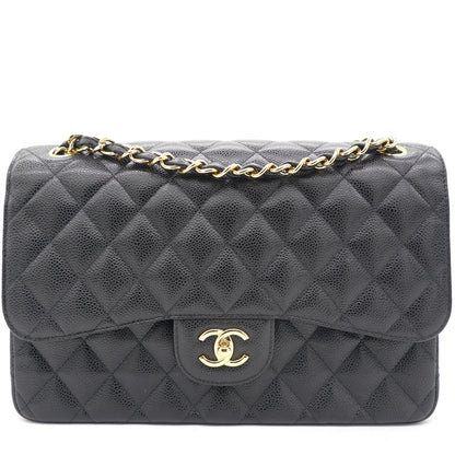 Chanel Flap Classic Quilted Caviar Black Shoulder Bag Style 6