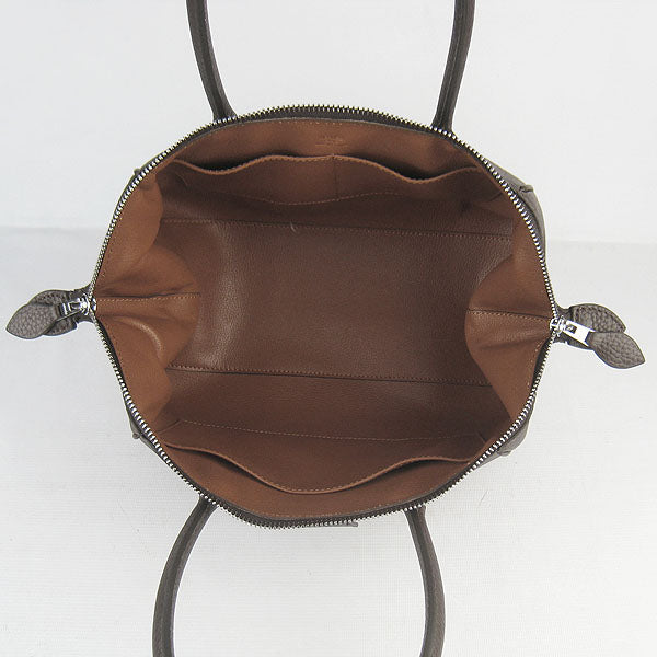 Luxury Hermes Paris Bombay Victoria Handbag Dark Coffee