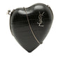 Saint Laurent Love Box Croco Embossed Leather Shoulder Bag
