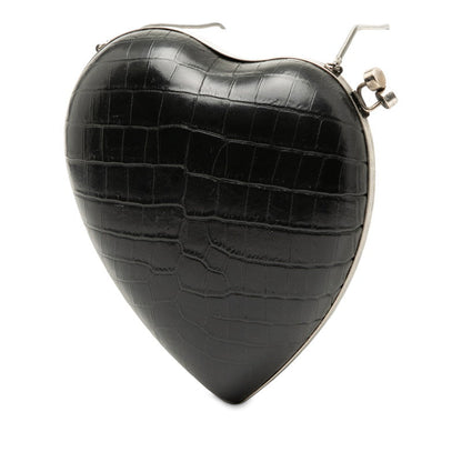 Saint Laurent Love Box Croco Embossed Leather Shoulder Bag