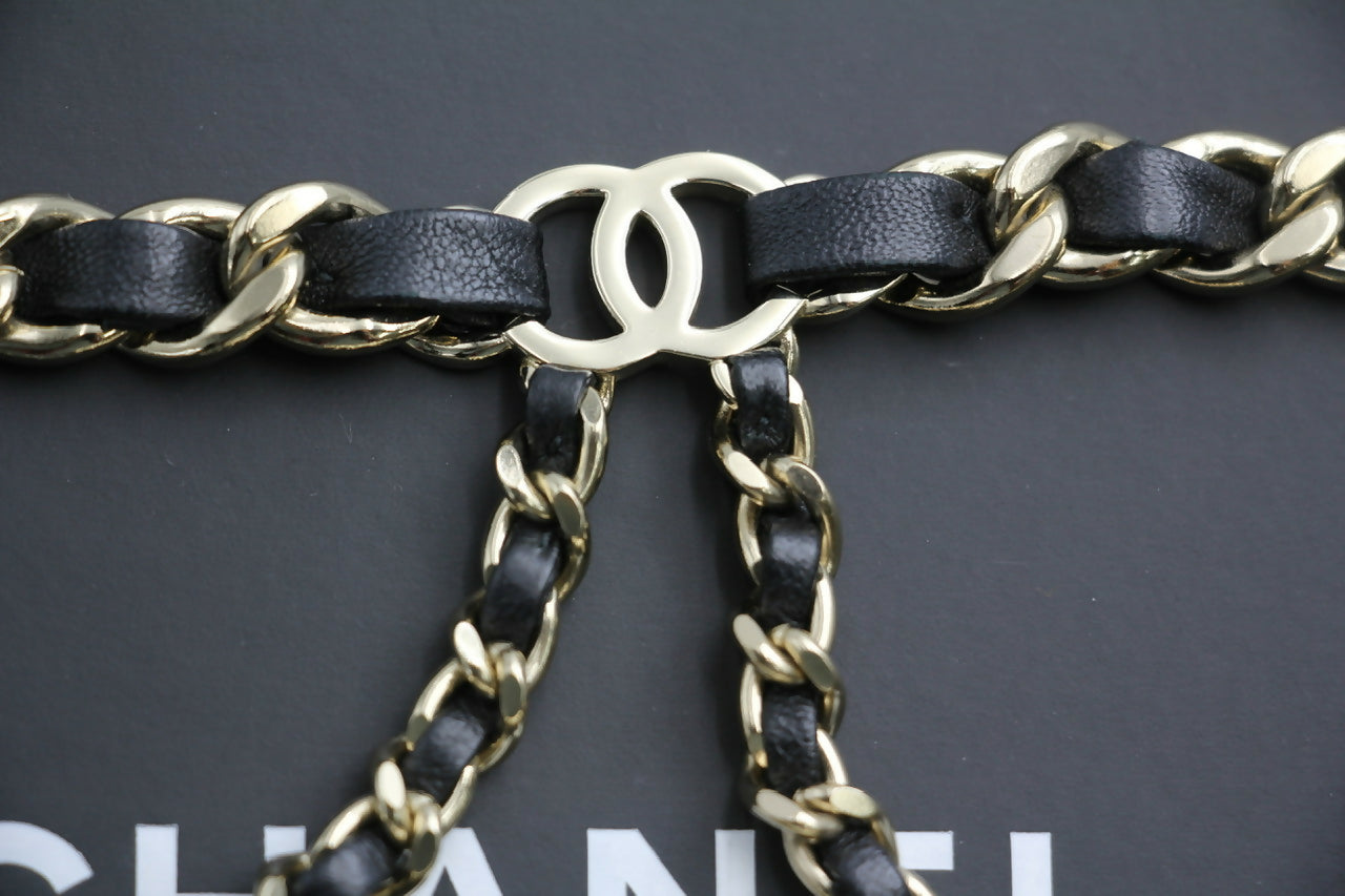 Chanel B21S Metal Handbag Leather Chain Waist Chain 92Cm