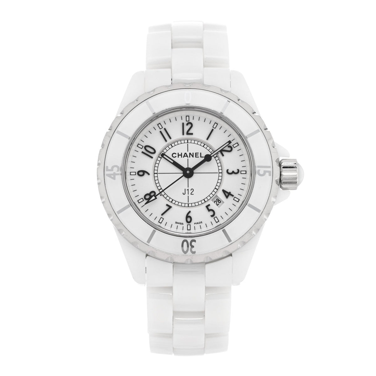 Stainless Steel Ceramic 33mm J12 Quartz Watch White