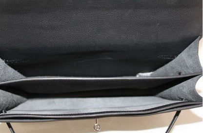 Luxury Hermes Briefcases Briefcase Cow Leather Black Bag