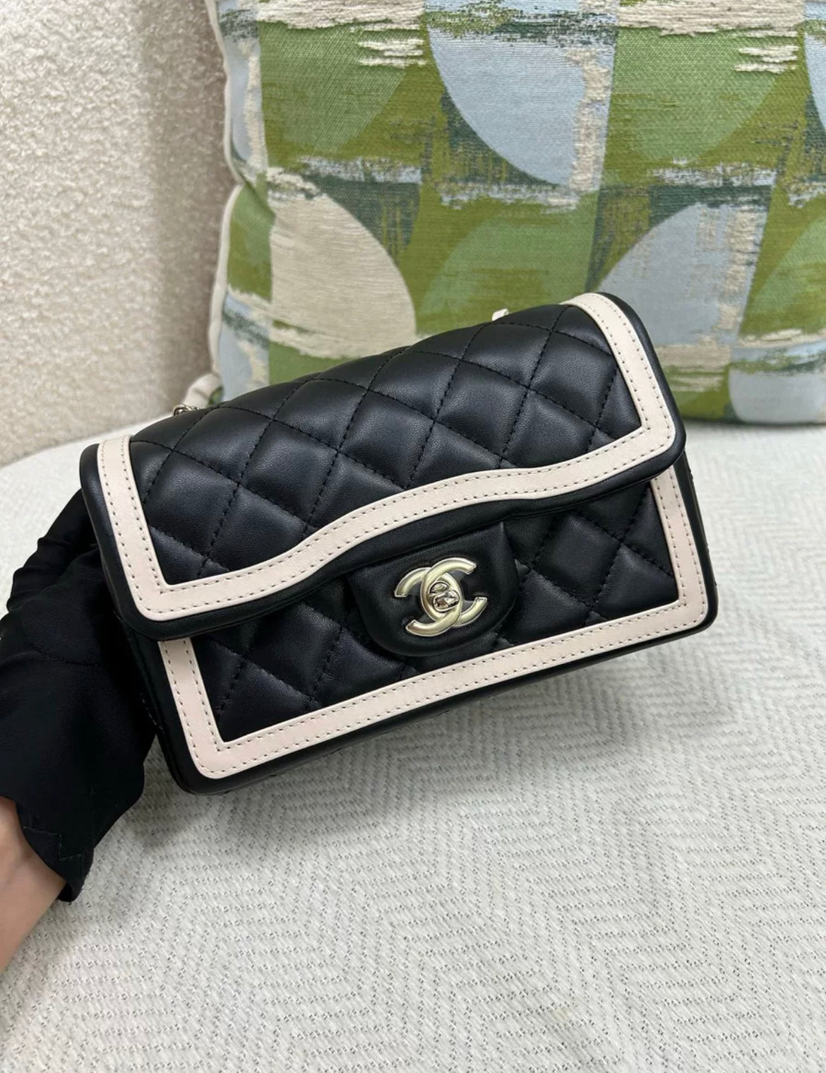 Chanel 23B Black White Mini Flap Bag