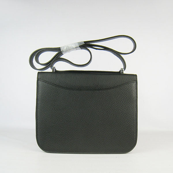 Luxury Hermes Constance Cowskin Leather Bag Black Silver