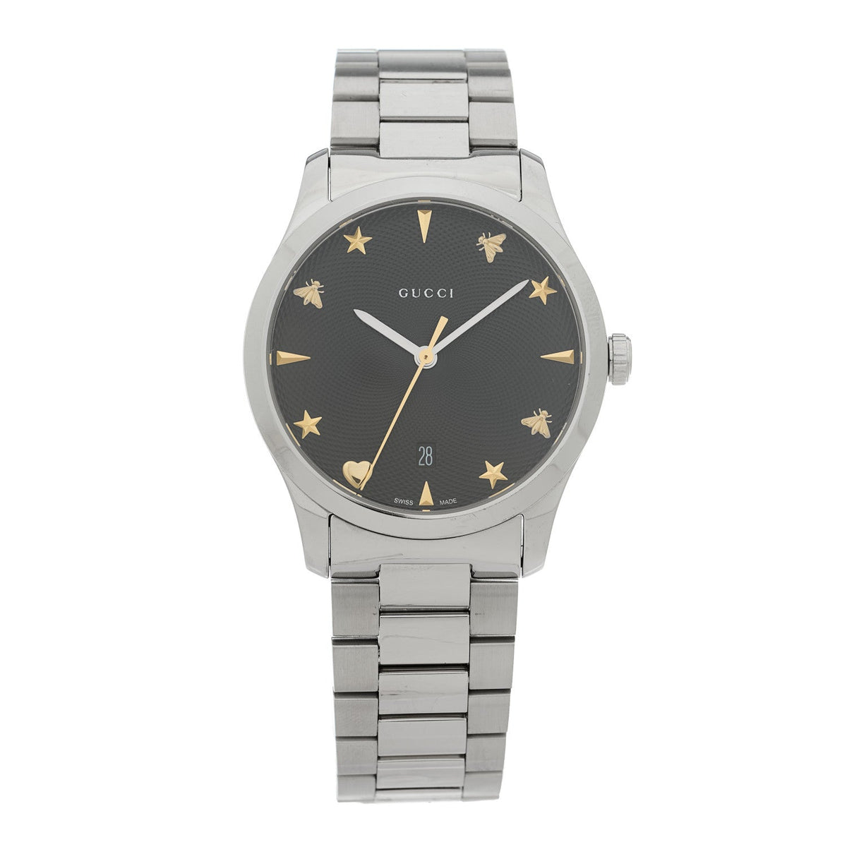 Stainless Steel 38mm G-Timeless Charm Quartz Watch Black
