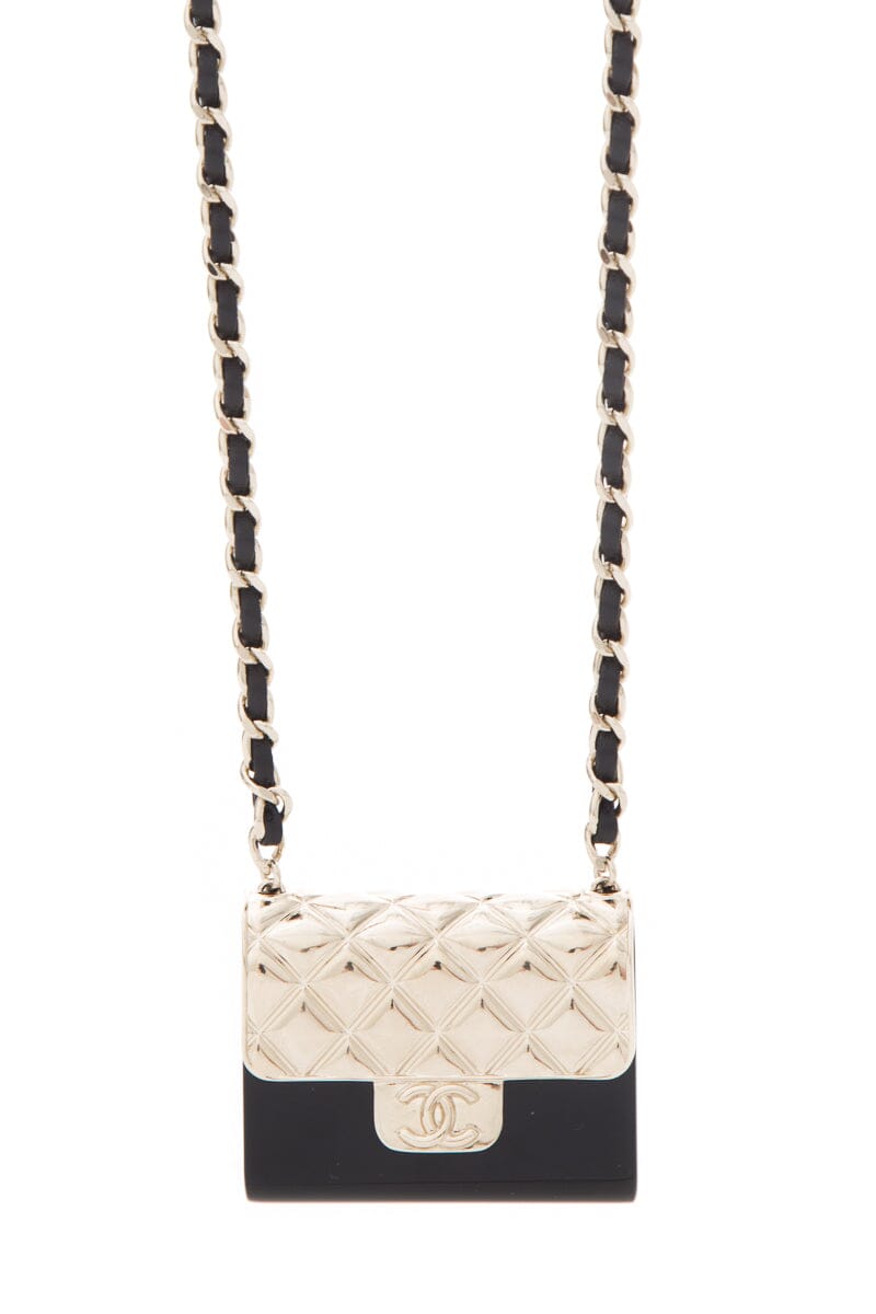 Chanel Flap Quilted Lambskin Black Gold Chain Shoulder Bag