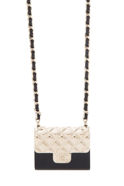 Chanel Flap Quilted Lambskin Black Gold Chain Shoulder Bag