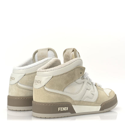 Fendi Suede Vitello Match High Top Sneakers 37 Ice White Ice Fendi White