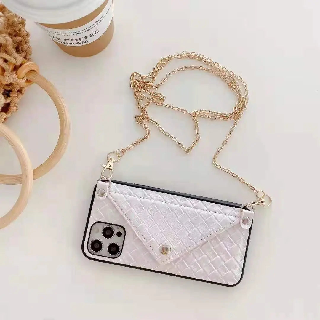 Multicolor card bag chain phone case  For iphone