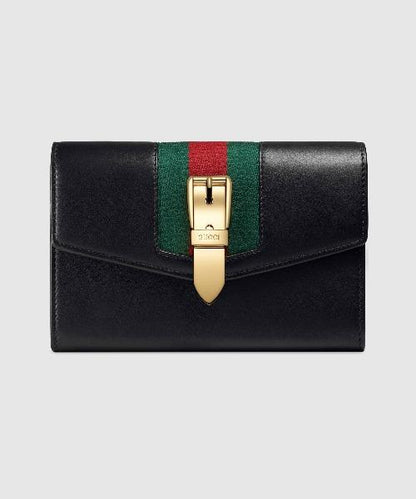 Gucci SyLouis Vuittonie Leather Continental Wallet Black