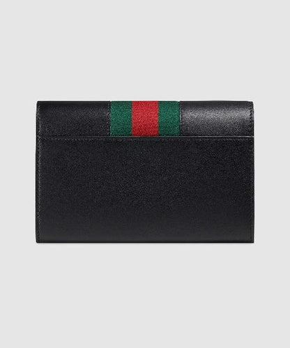 Gucci SyLouis Vuittonie Leather Continental Wallet Black