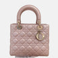 Lady Dior Medium Handbag Pearlescent Pink Cannage Leather Gold Hardware