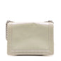 Chanel Boy Leather White Silver Pearl Chain Shoulder Bag