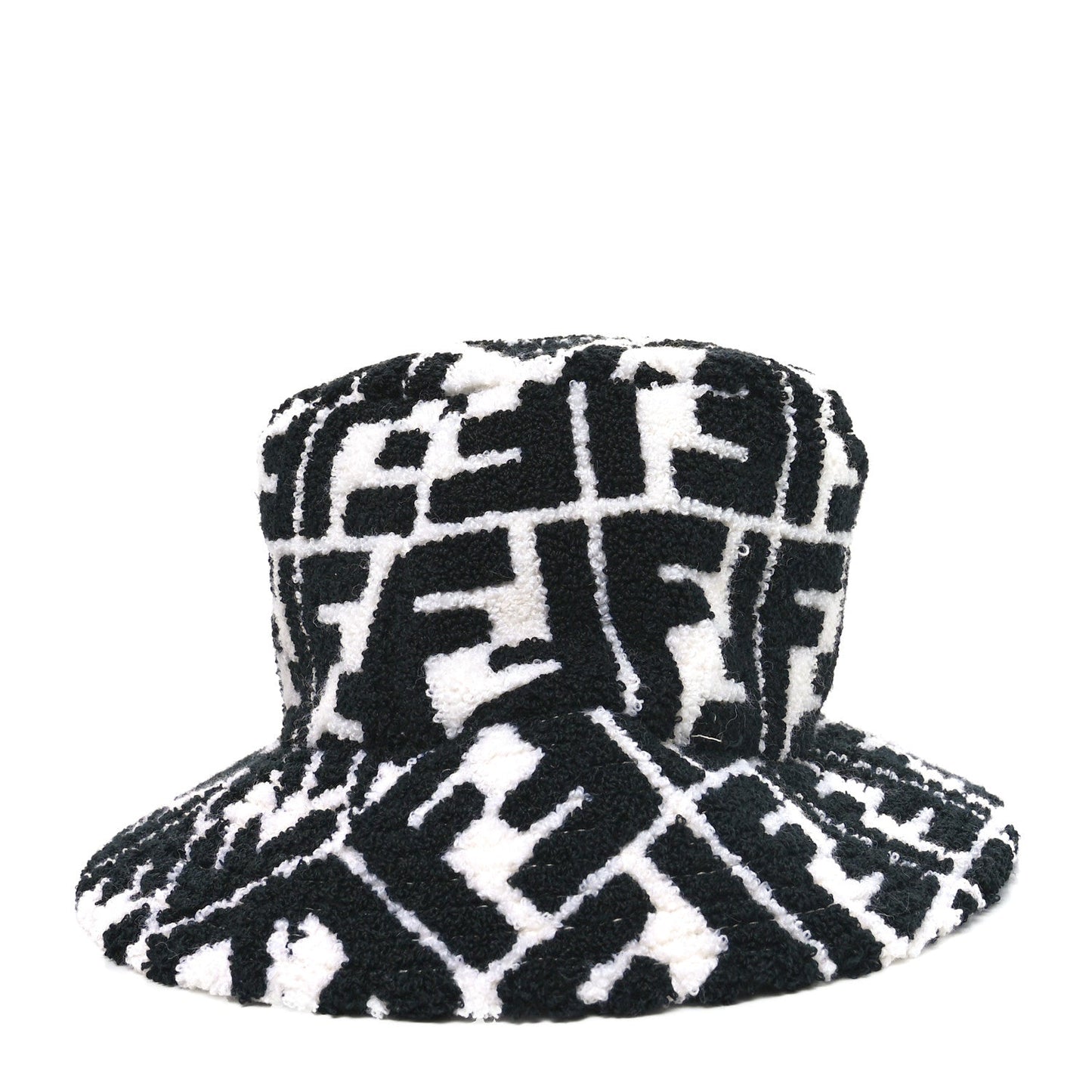 Fendi Terrycloth FF Bucket Hat S White Black