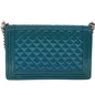 Chanel Boy Leather Blue Shoulder Bag